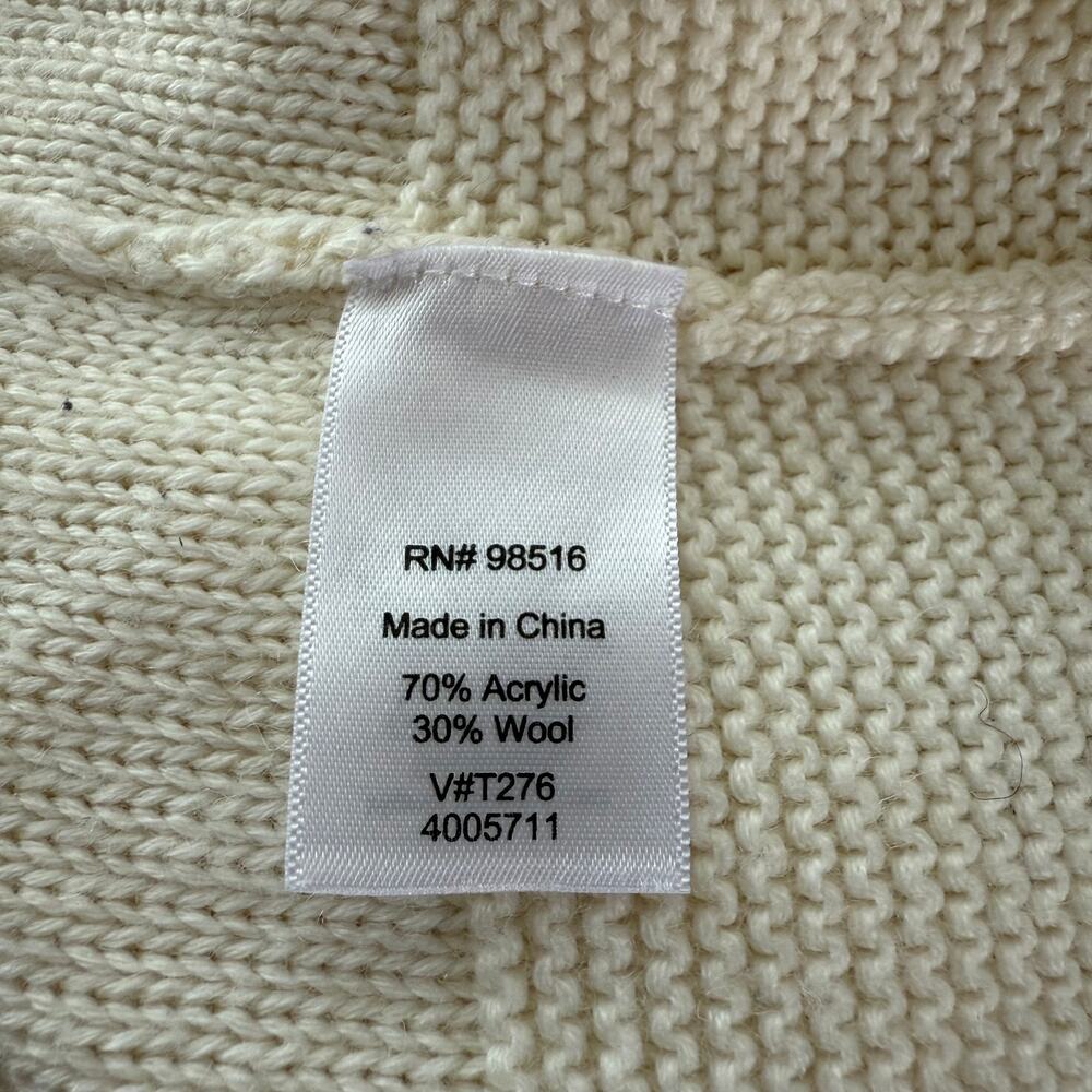 Coldwater Creek Ivory Short Sleeve Cowl Neck Sweater Womens L (14-16) Wool Blend - Picture 5 of 5